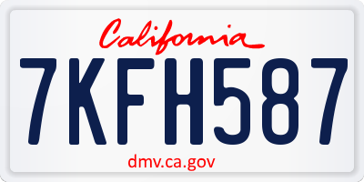 CA license plate 7KFH587