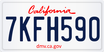 CA license plate 7KFH590
