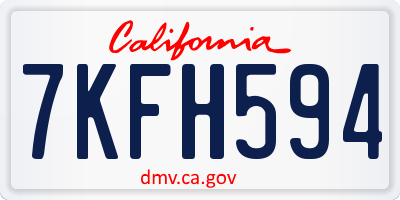 CA license plate 7KFH594