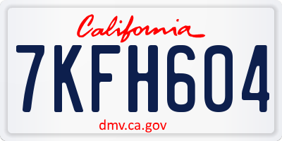 CA license plate 7KFH604