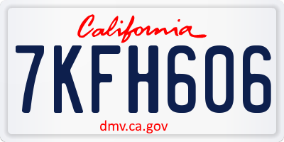 CA license plate 7KFH606