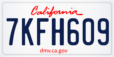 CA license plate 7KFH609