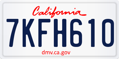 CA license plate 7KFH610