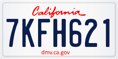 CA license plate 7KFH621