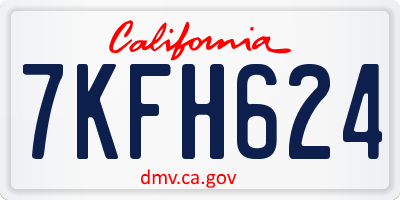 CA license plate 7KFH624