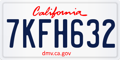 CA license plate 7KFH632