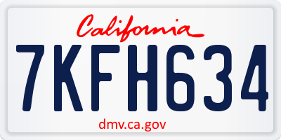 CA license plate 7KFH634