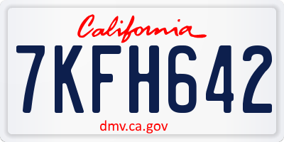 CA license plate 7KFH642