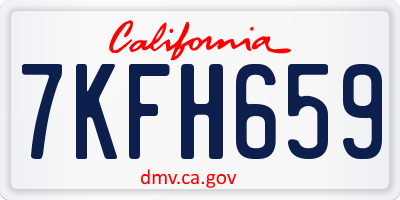 CA license plate 7KFH659
