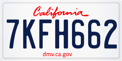 CA license plate 7KFH662