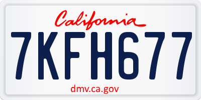 CA license plate 7KFH677