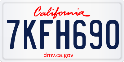CA license plate 7KFH690