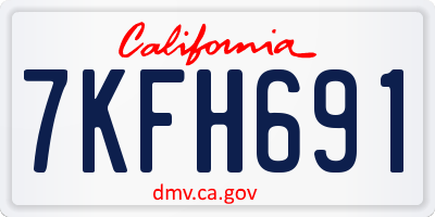 CA license plate 7KFH691