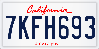 CA license plate 7KFH693