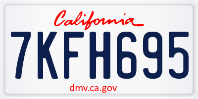 CA license plate 7KFH695