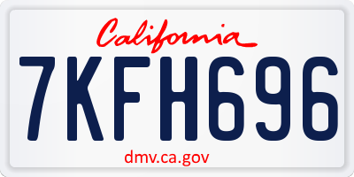 CA license plate 7KFH696