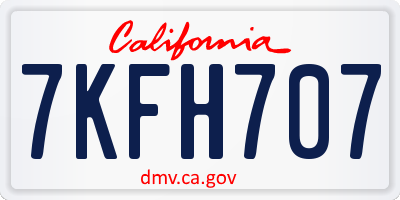 CA license plate 7KFH707