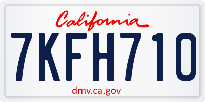 CA license plate 7KFH710