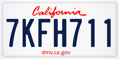 CA license plate 7KFH711