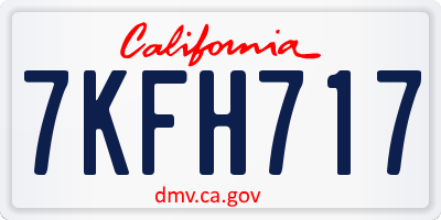 CA license plate 7KFH717