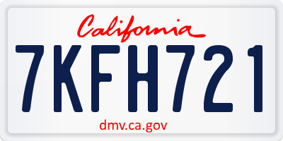 CA license plate 7KFH721