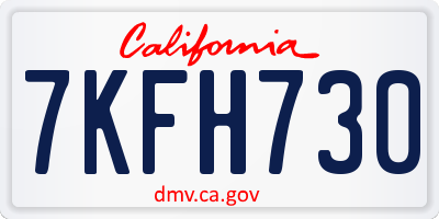 CA license plate 7KFH730