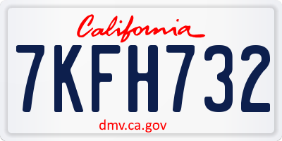 CA license plate 7KFH732