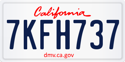 CA license plate 7KFH737