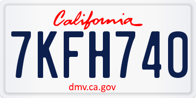 CA license plate 7KFH740