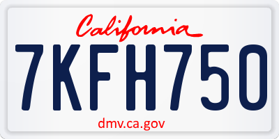 CA license plate 7KFH750