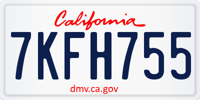 CA license plate 7KFH755