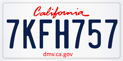 CA license plate 7KFH757