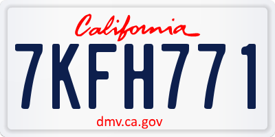 CA license plate 7KFH771