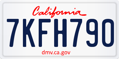 CA license plate 7KFH790