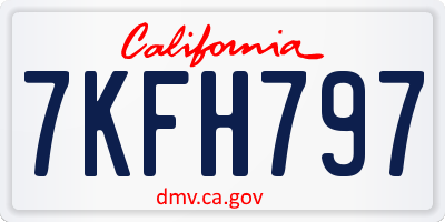 CA license plate 7KFH797