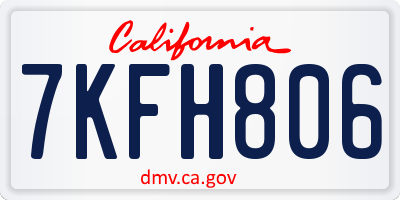 CA license plate 7KFH806
