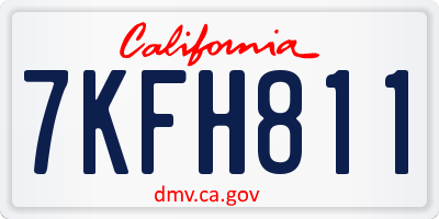 CA license plate 7KFH811