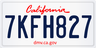 CA license plate 7KFH827
