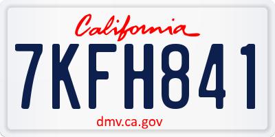 CA license plate 7KFH841