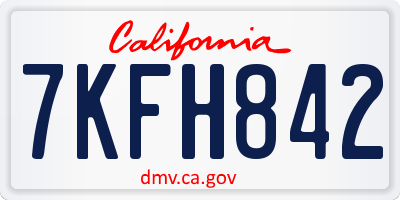 CA license plate 7KFH842