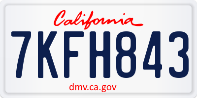 CA license plate 7KFH843