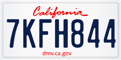 CA license plate 7KFH844