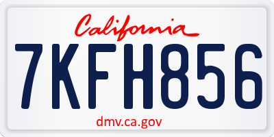 CA license plate 7KFH856