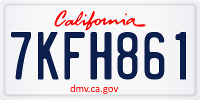 CA license plate 7KFH861