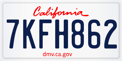 CA license plate 7KFH862