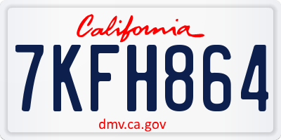 CA license plate 7KFH864