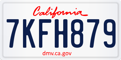 CA license plate 7KFH879