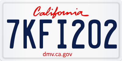 CA license plate 7KFI202