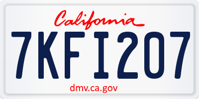 CA license plate 7KFI207
