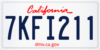 CA license plate 7KFI211